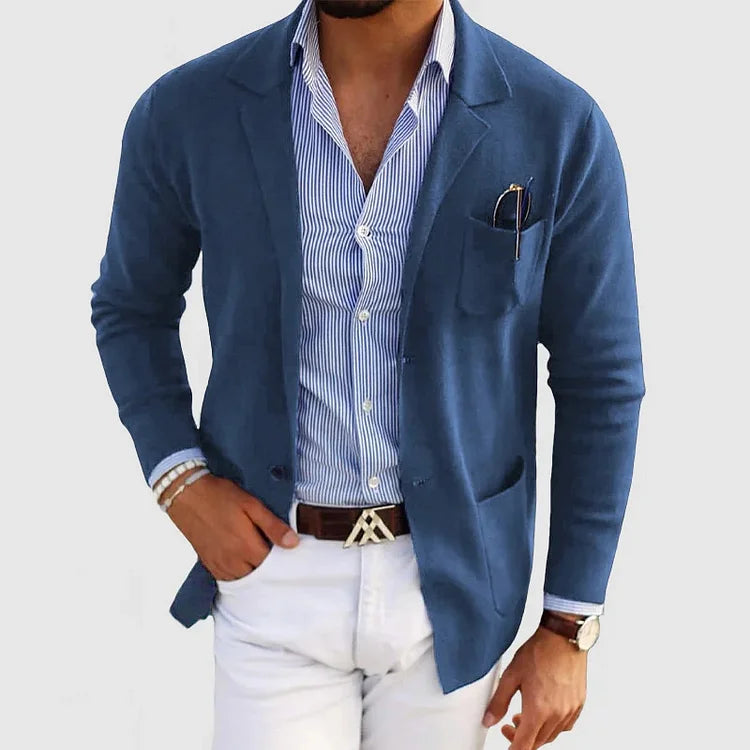 Malik | Klassischer Herren Einreiher-Blazer mit Knopfverschluss I Ideal für Herbst