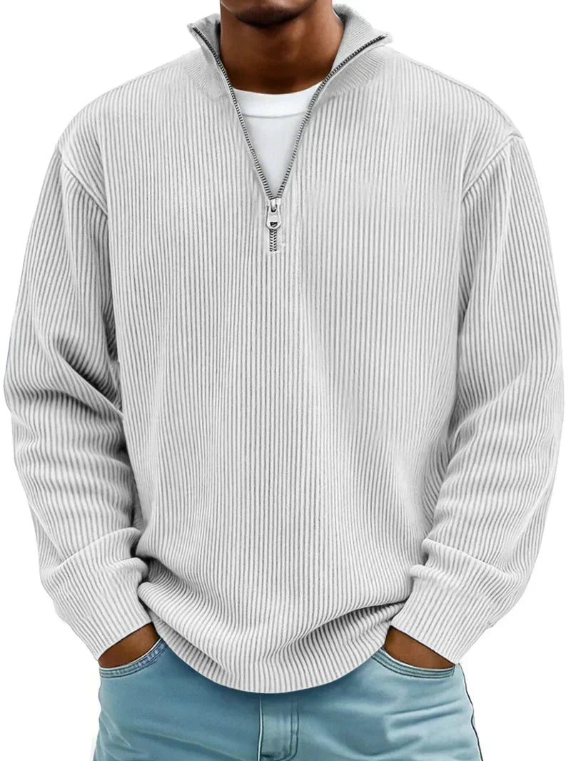 Heinrich | Herren Pullover Halb-Reißverschluss Rippstrick Regular Fit