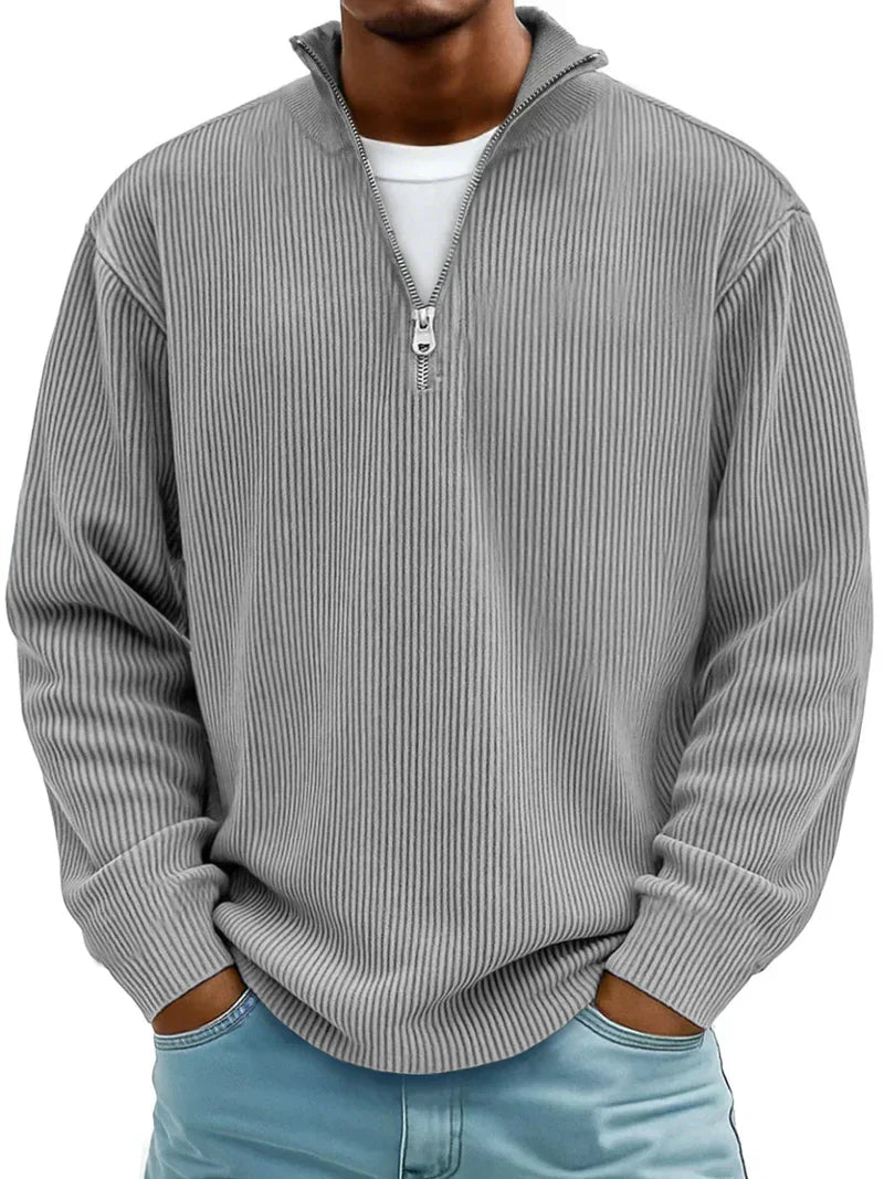 Heinrich | Herren Pullover Halb-Reißverschluss Rippstrick Regular Fit