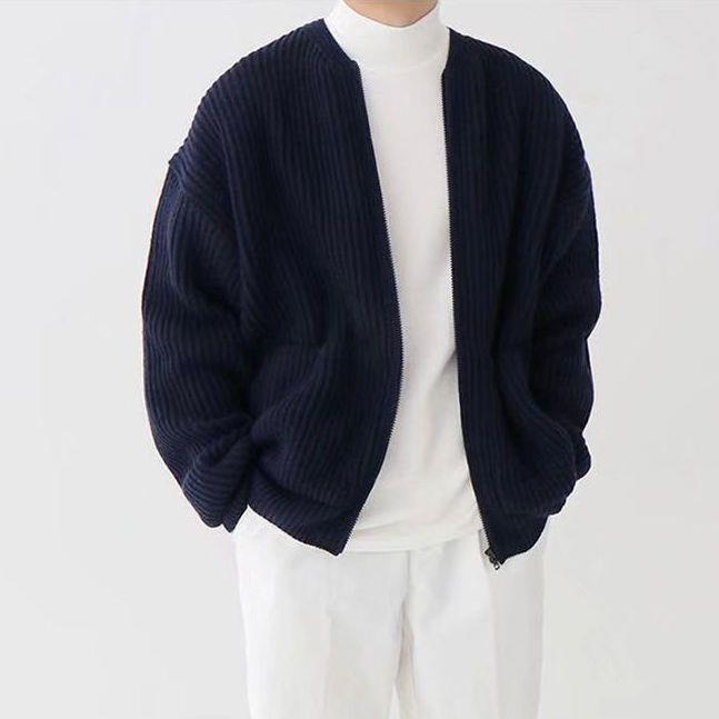 Silas | Herren Strickjacke Mit Geripptem Saum Und Langen Ärmeln