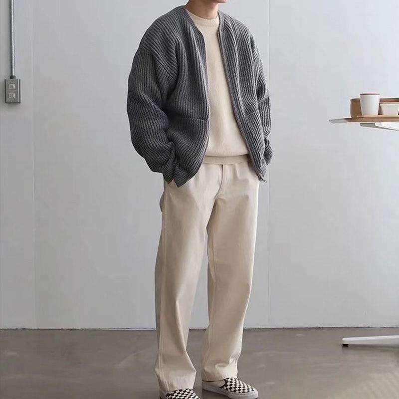 Silas | Herren Strickjacke Mit Geripptem Saum Und Langen Ärmeln