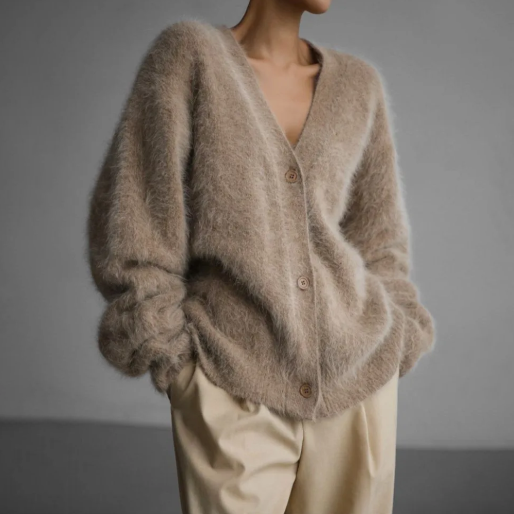 Anaya | Damen Strickjacke Lockere Passform Klassischer Schnitt Für Kalte Wintertage