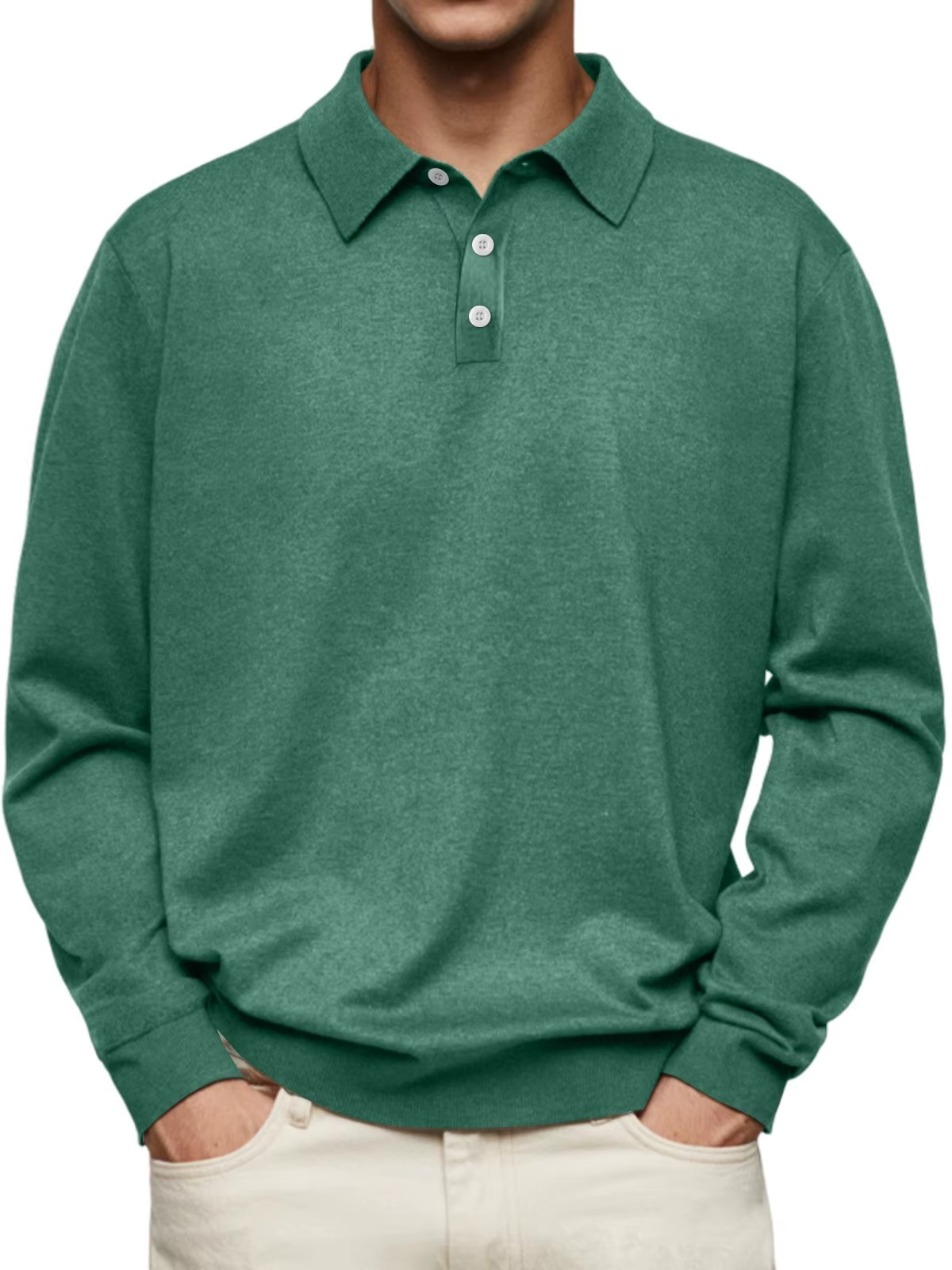 Klaus | Herren Langarm-Poloshirt Mit Regulärer Passform Und Gerippten Bündchen