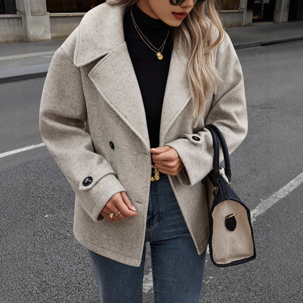 Deirdre | Damen Herbstmantel Aus Wollmischung Lockere Passform