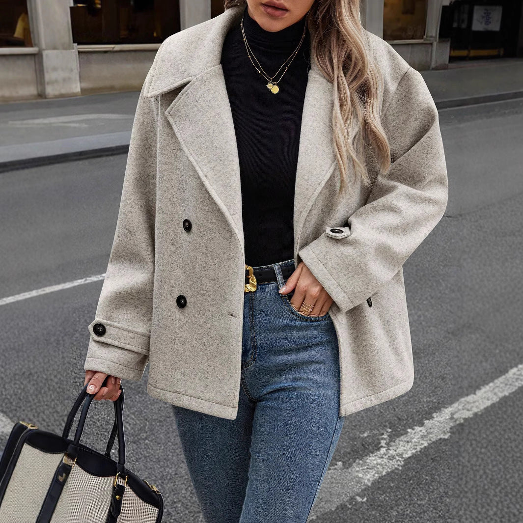 Deirdre | Damen Herbstmantel Aus Wollmischung Lockere Passform