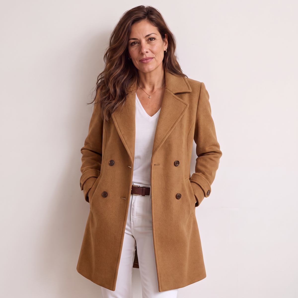 Meera | Women's Winter Coat Tailored Fit With Textured Collar