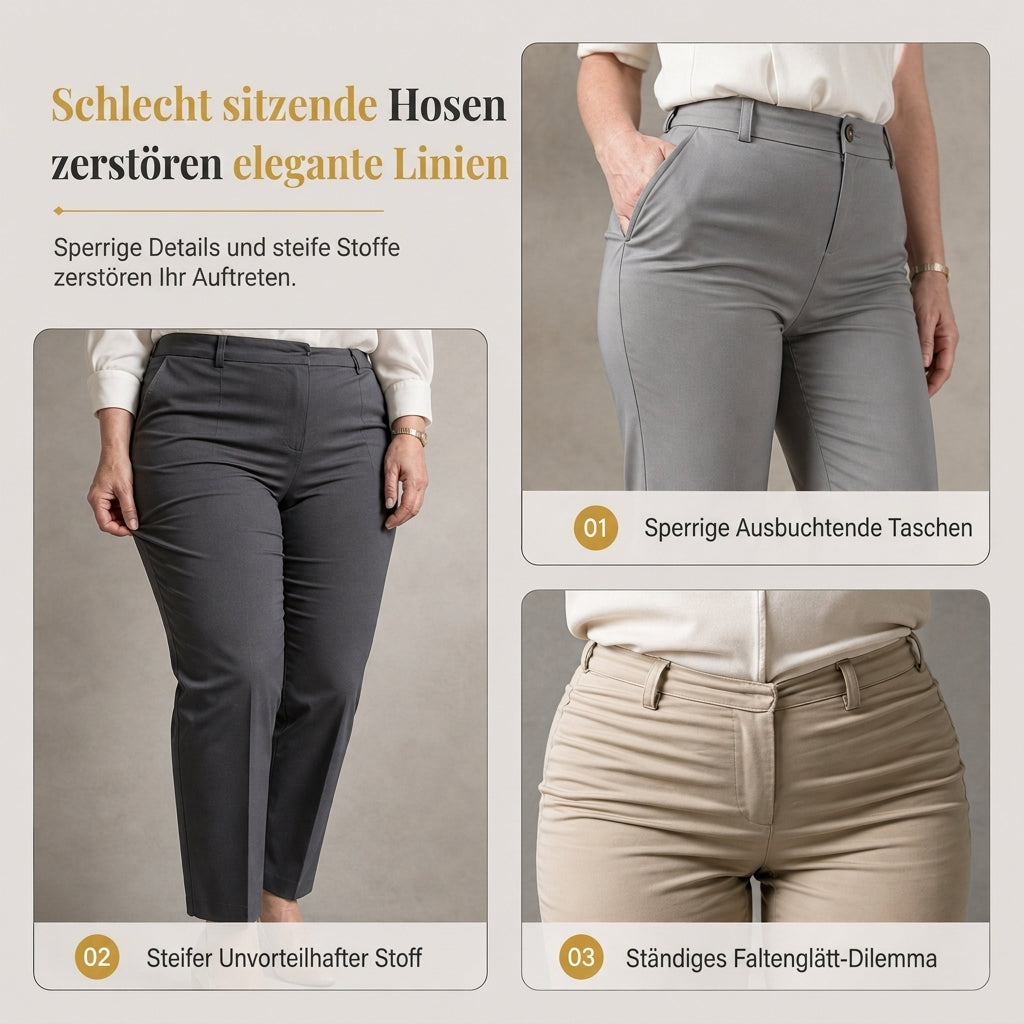 Liv | Elegante hoch taillierte Satin-Weithosen mit asymmetrischer Taille