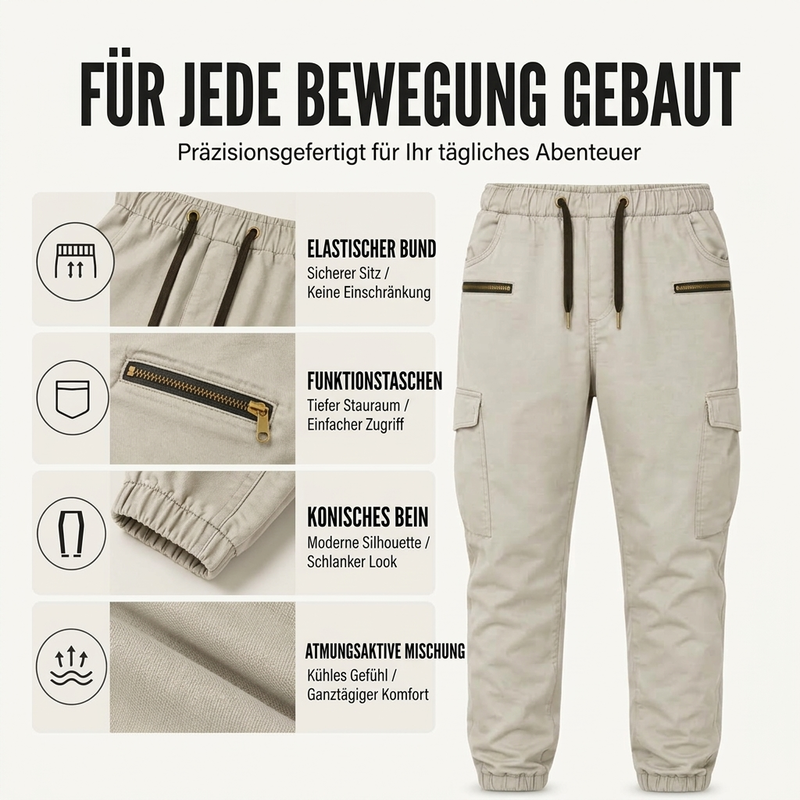 Lars | Herren Freizeit Schmalzulauf Cargohose - Stylisch und passend