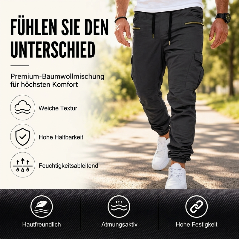 Lars | Herren Freizeit Schmalzulauf Cargohose - Stylisch und passend