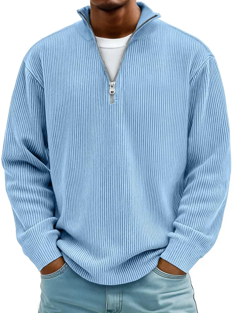 Heinrich | Herren Pullover Halb-Reißverschluss Rippstrick Regular Fit