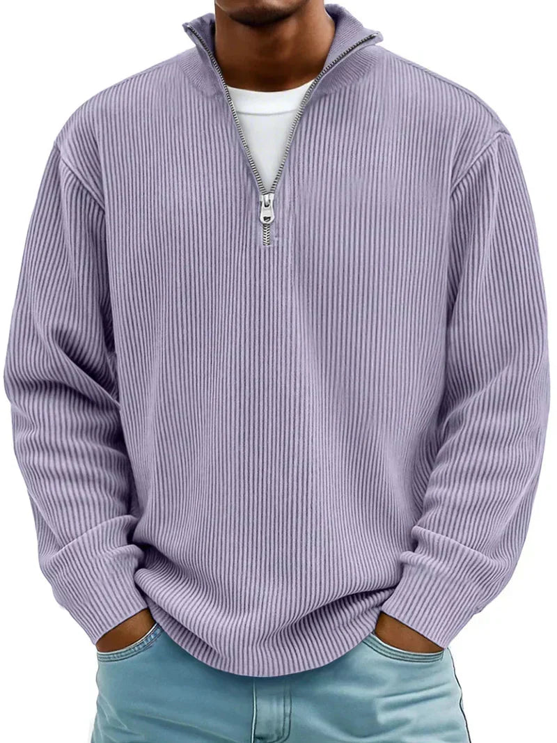 Heinrich | Herren Pullover Halb-Reißverschluss Rippstrick Regular Fit