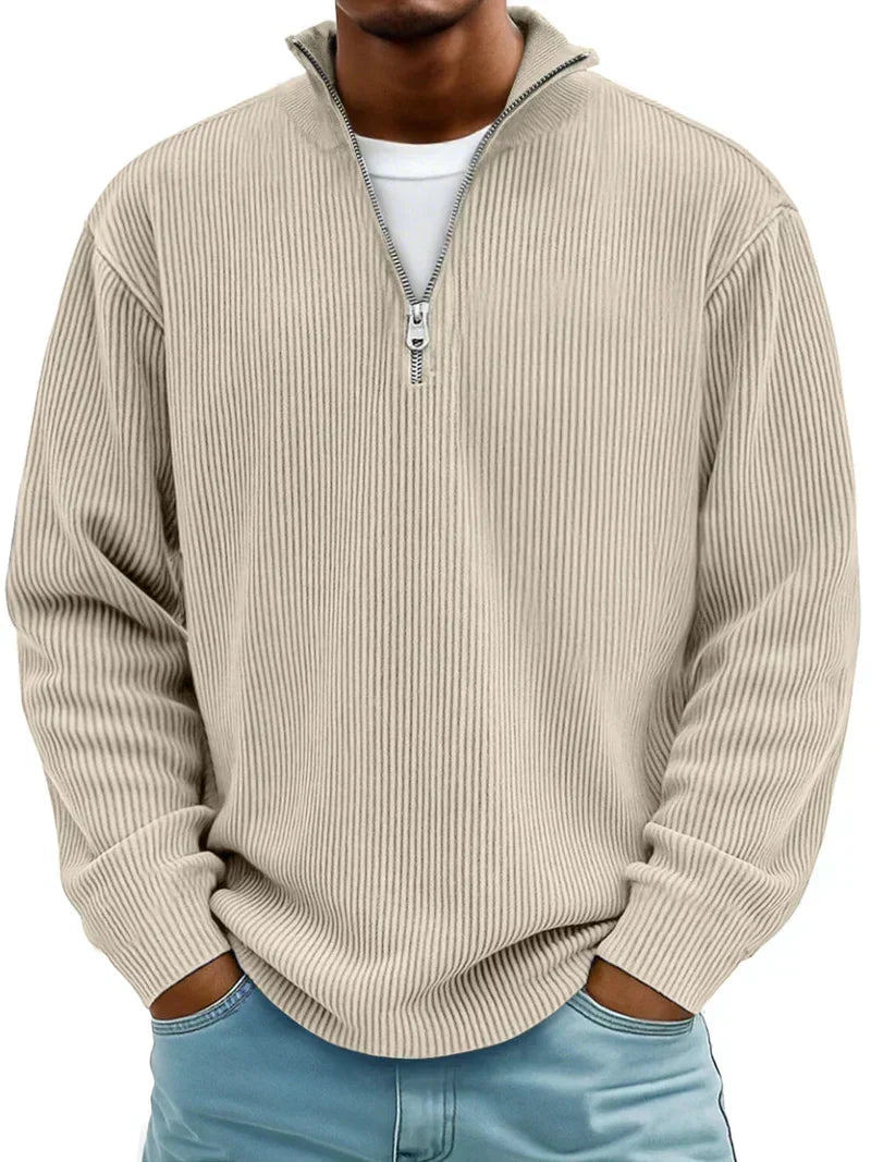Heinrich | Herren Pullover Halb-Reißverschluss Rippstrick Regular Fit