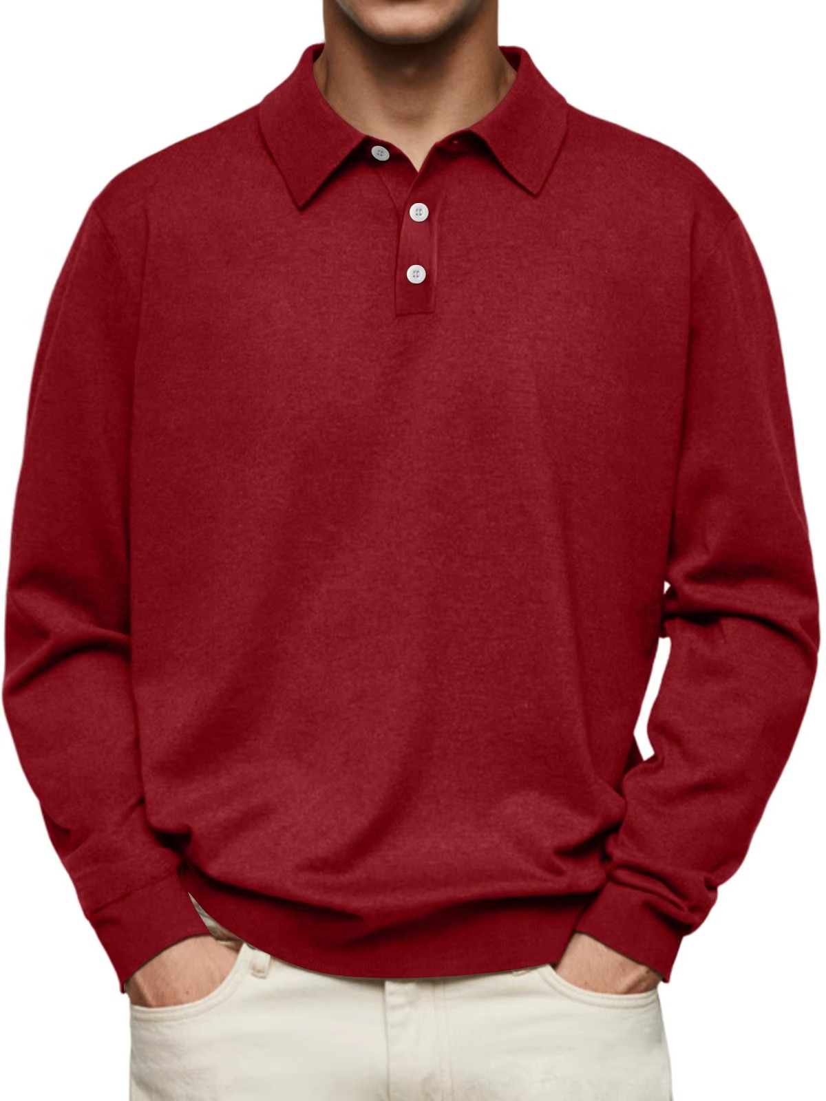 Klaus | Herren Langarm-Poloshirt Mit Regulärer Passform Und Gerippten Bündchen