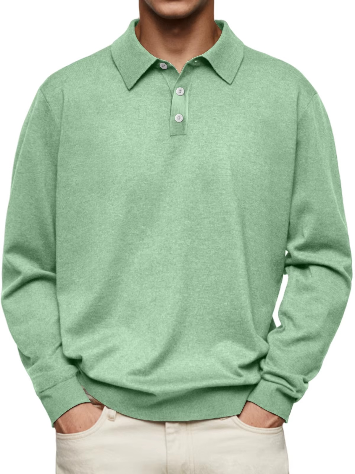 Klaus | Herren Langarm-Poloshirt Mit Regulärer Passform Und Gerippten Bündchen