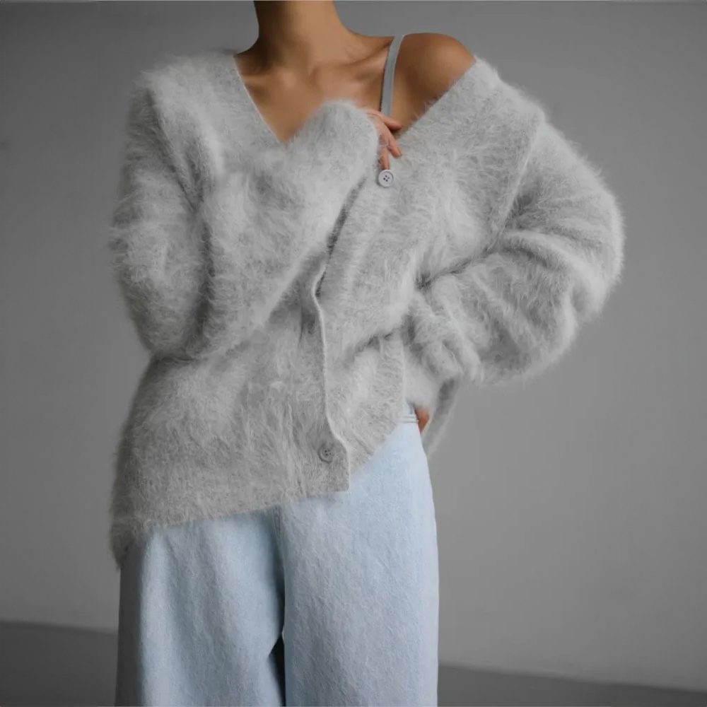 Anaya | Damen Strickjacke Lockere Passform Klassischer Schnitt Für Kalte Wintertage