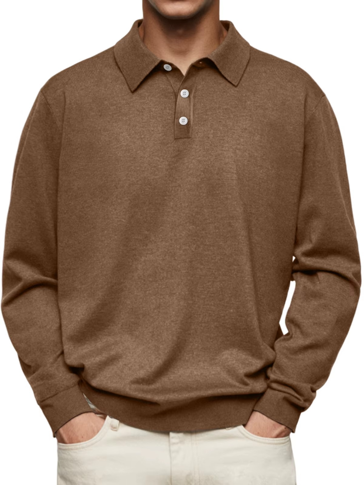 Klaus | Herren Langarm-Poloshirt Mit Regulärer Passform Und Gerippten Bündchen
