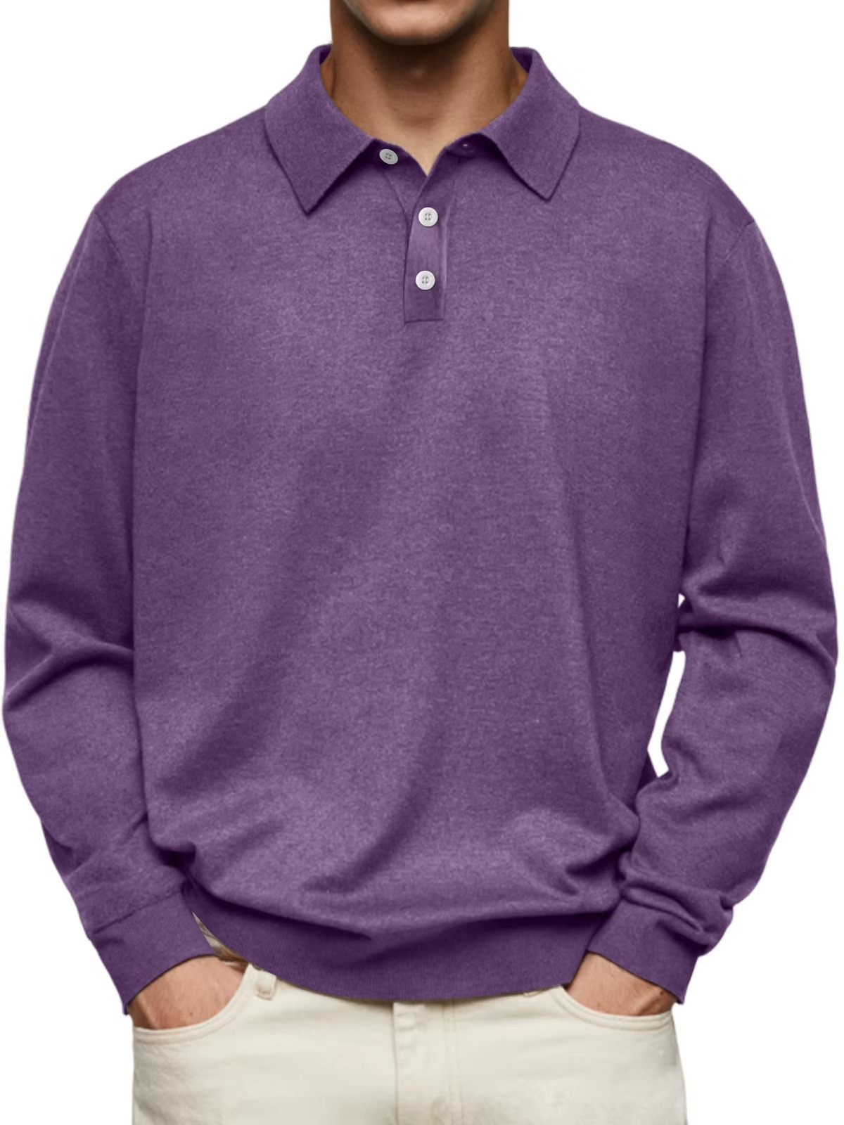Klaus | Herren Langarm-Poloshirt Mit Regulärer Passform Und Gerippten Bündchen