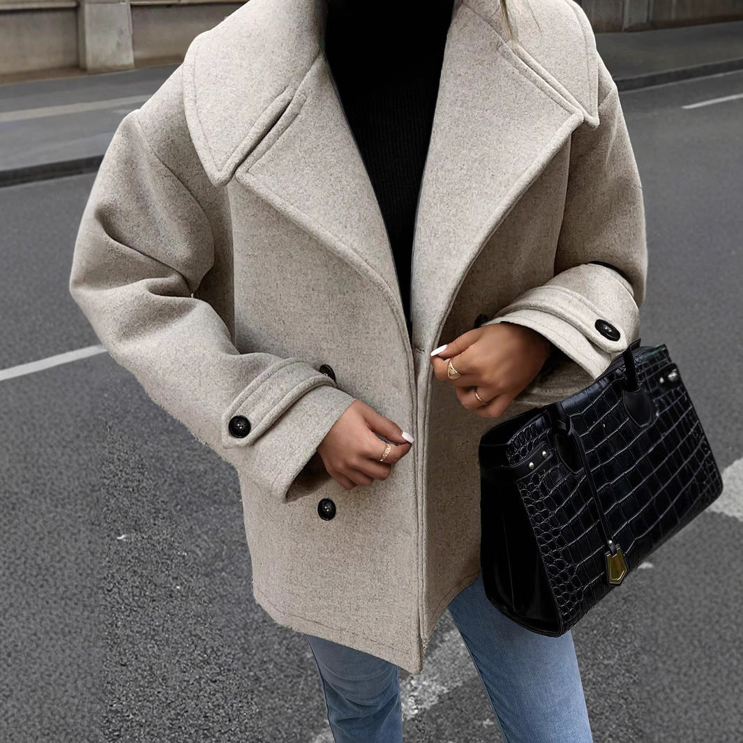 Deirdre | Damen Herbstmantel Aus Wollmischung Lockere Passform