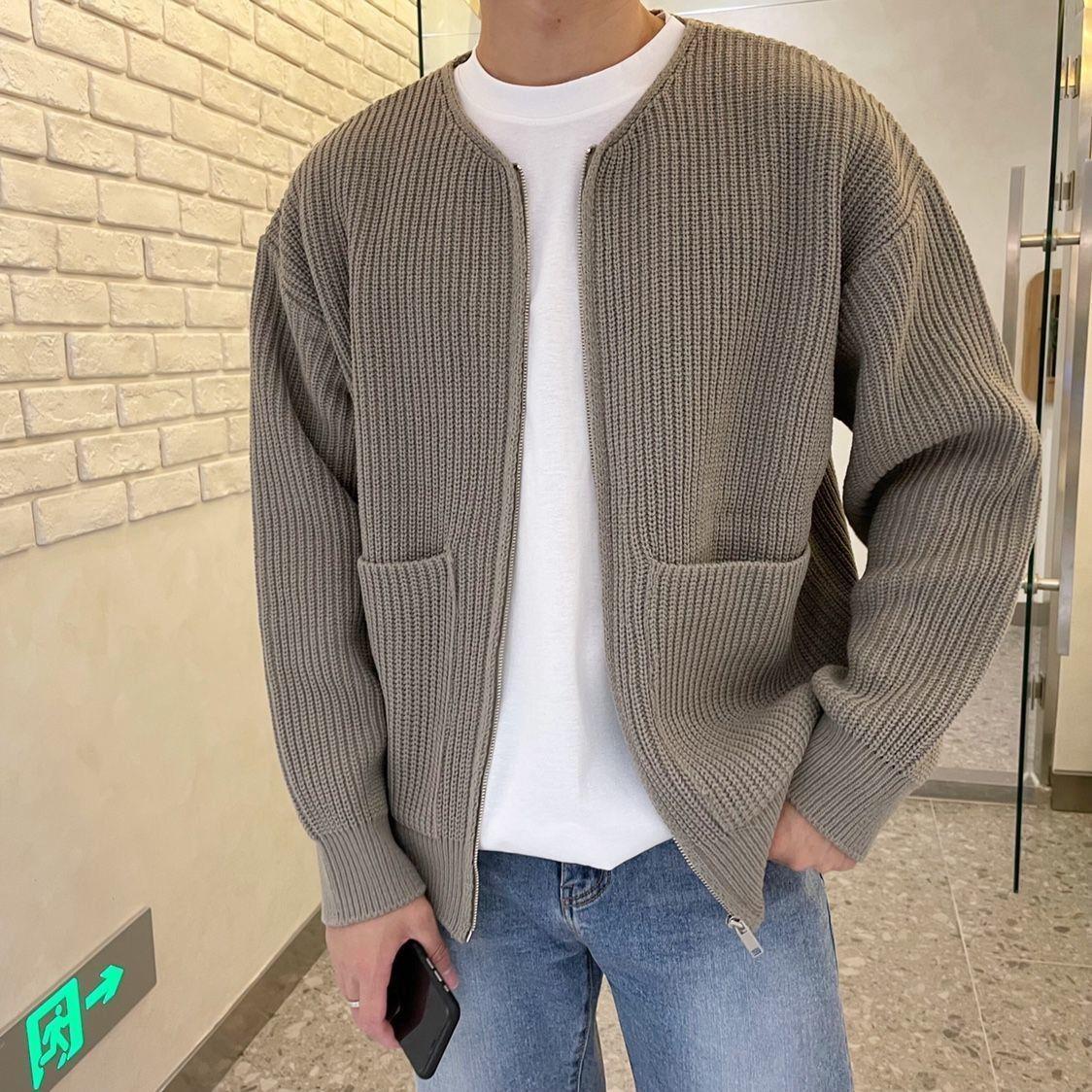 Silas | Herren Strickjacke Mit Geripptem Saum Und Langen Ärmeln