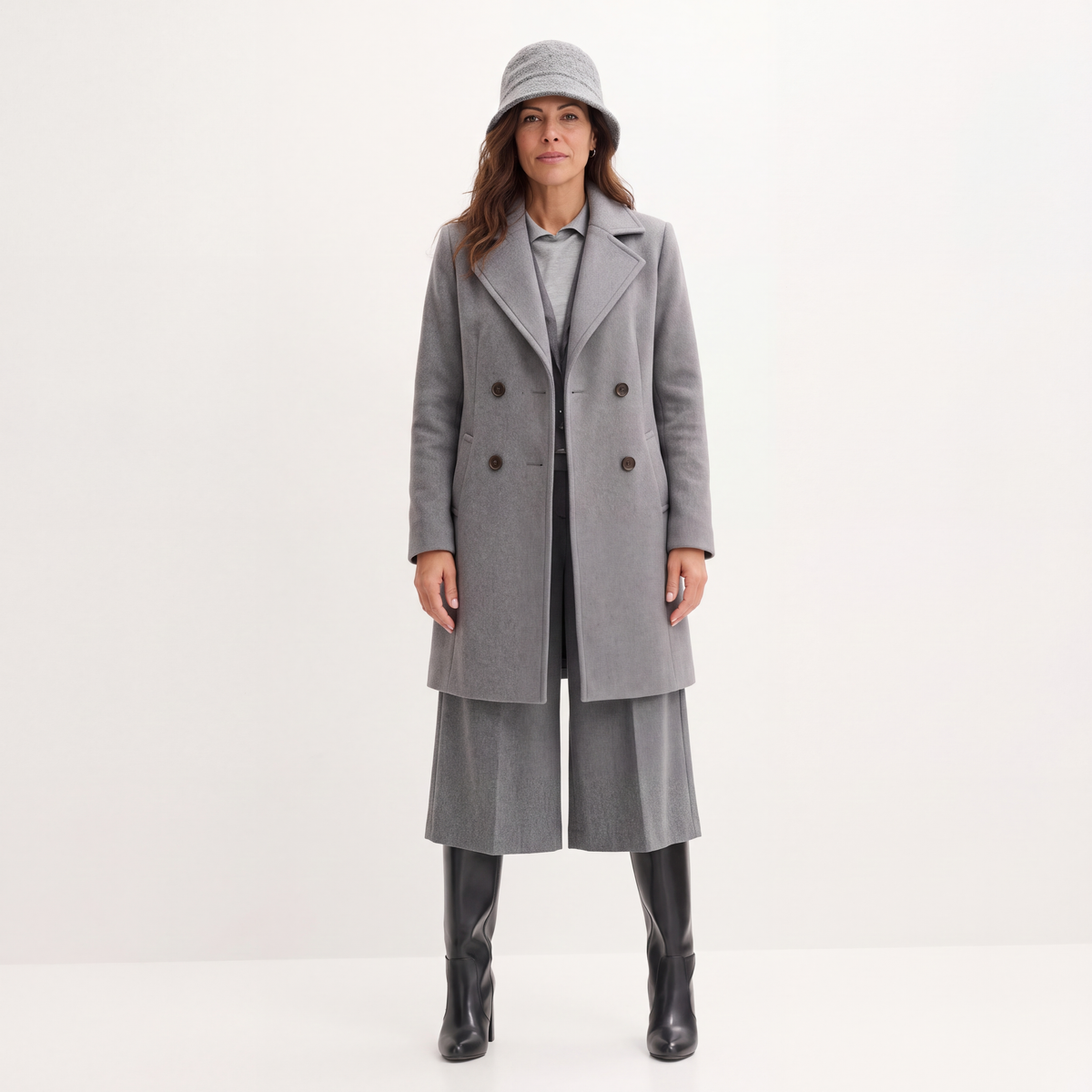 Meera | Women's Winter Coat Tailored Fit With Textured Collar