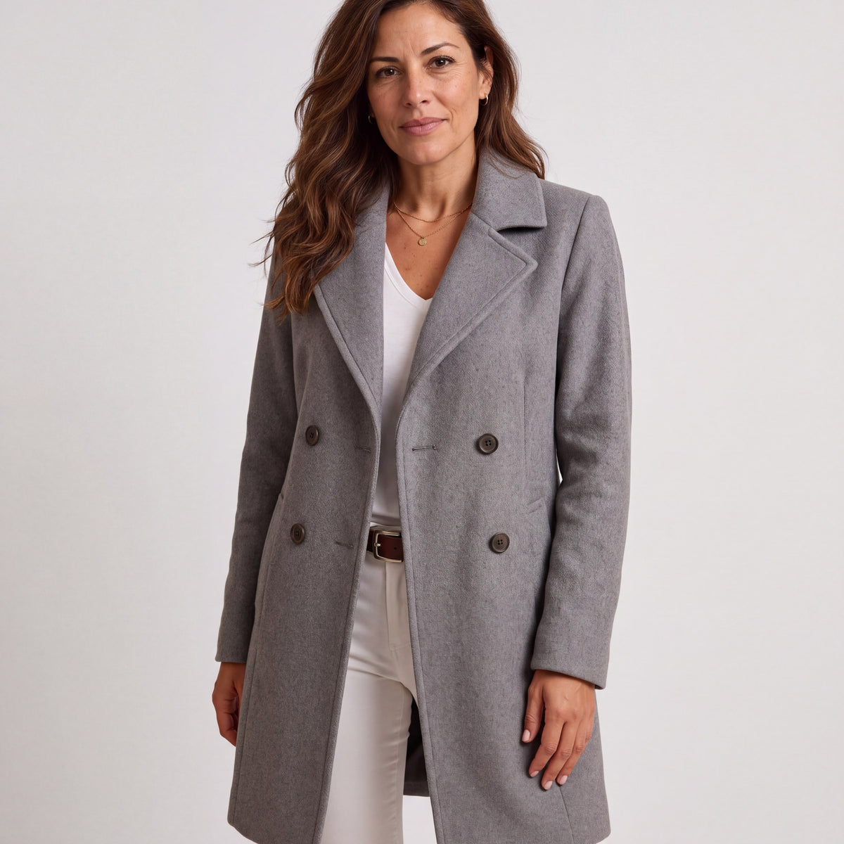 Meera | Women's Winter Coat Tailored Fit With Textured Collar