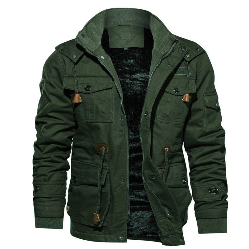 Wärmende Winterjacke für Herren mit abnehmbarer Kapuze