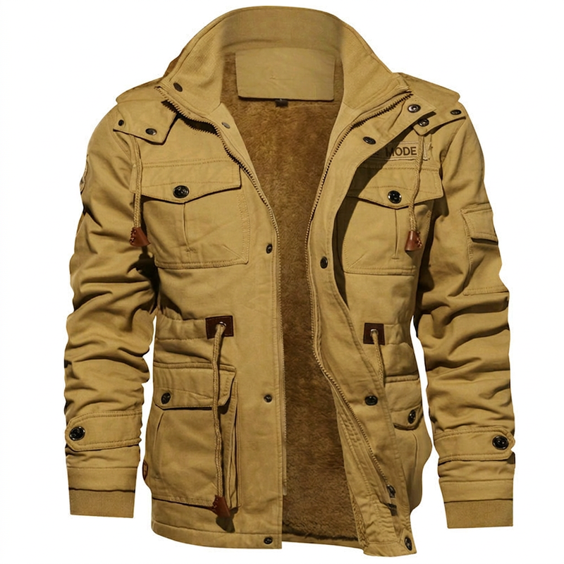Wärmende Winterjacke für Herren mit abnehmbarer Kapuze
