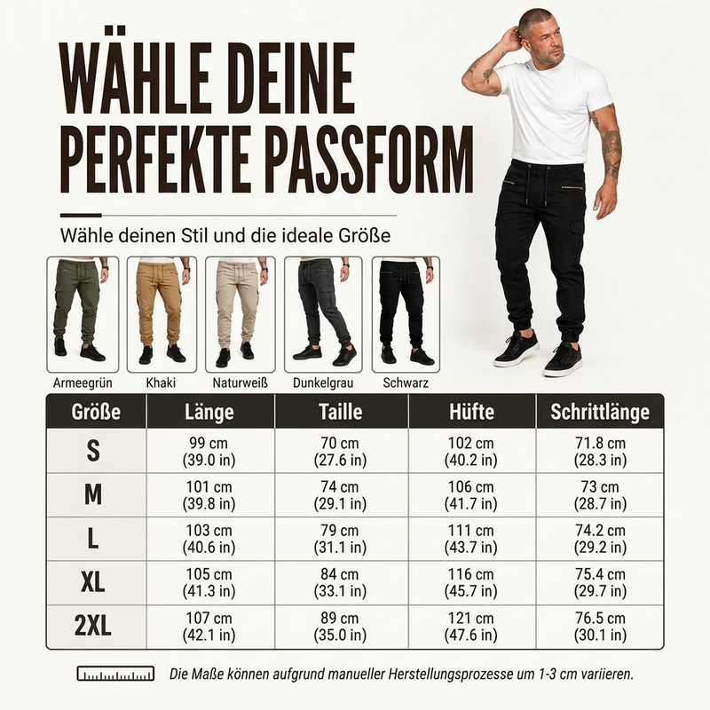 Lars | Herren Freizeit Schmalzulauf Cargohose - Stylisch und passend