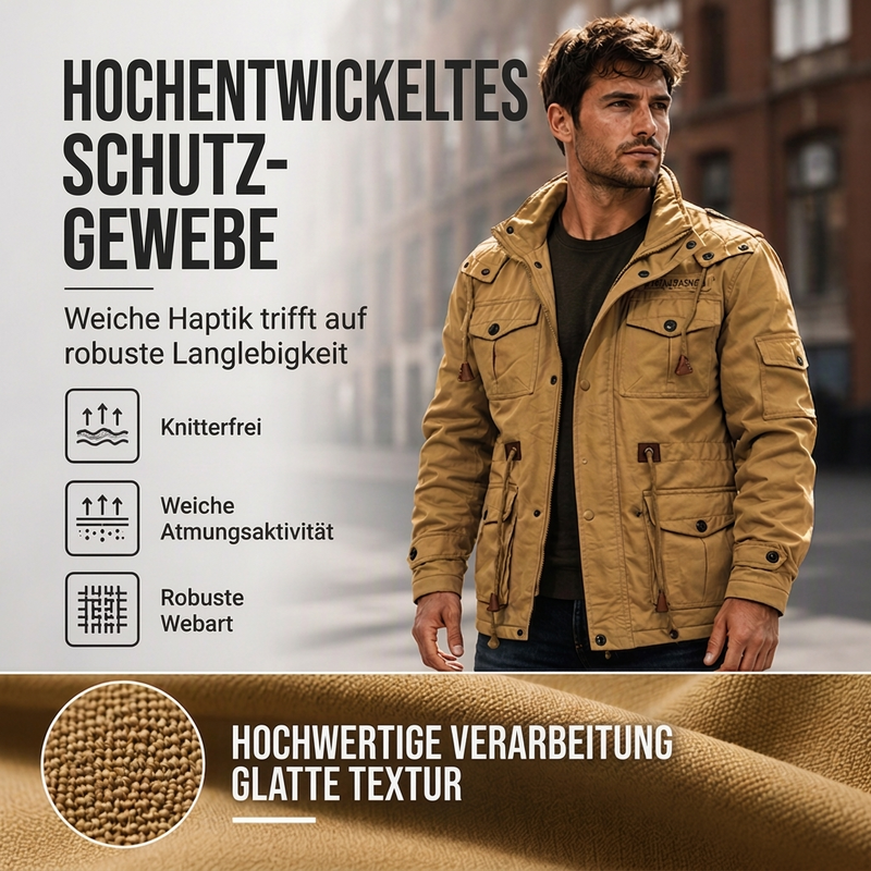 Wärmende Winterjacke für Herren mit abnehmbarer Kapuze