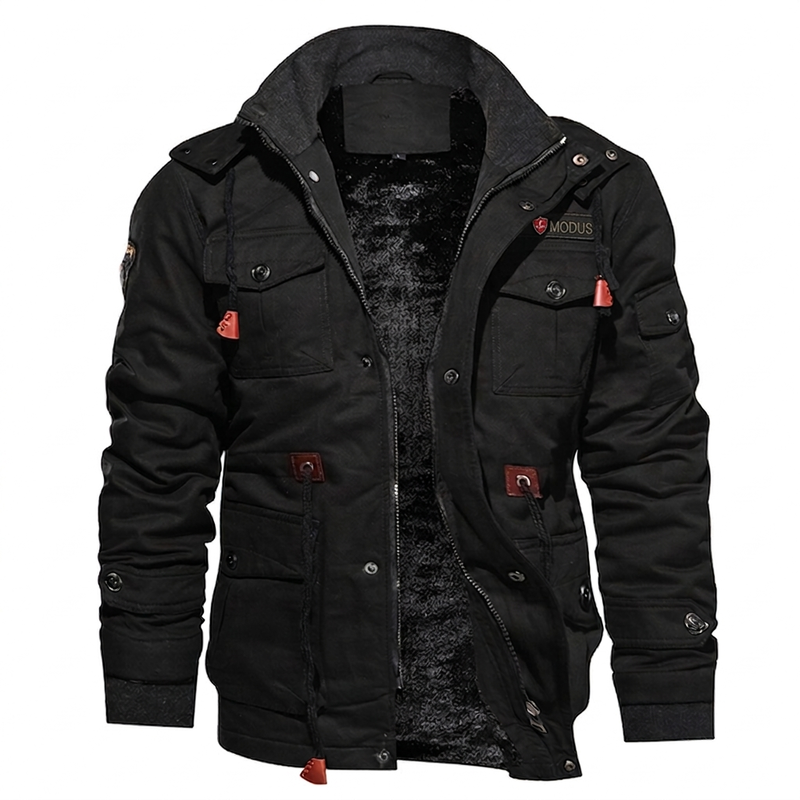 Wärmende Winterjacke für Herren mit abnehmbarer Kapuze